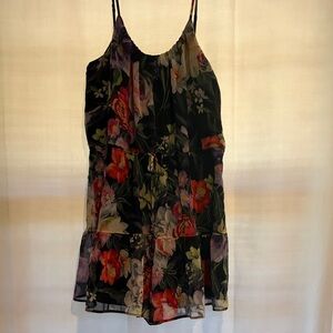 Express Floral Mini Dress - Black and Multicolor